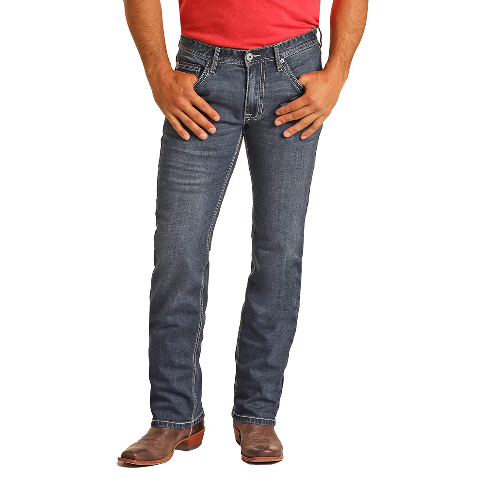 "Medium Wash" Slim Fit Straight Hooey Jeans - Image 2