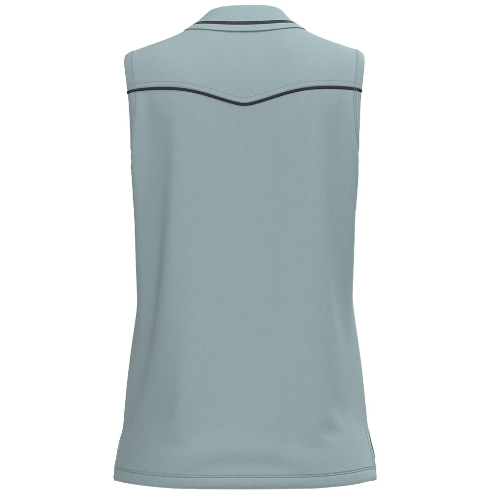 "Alice" Sleeveless Polo Light Blue - Image 2