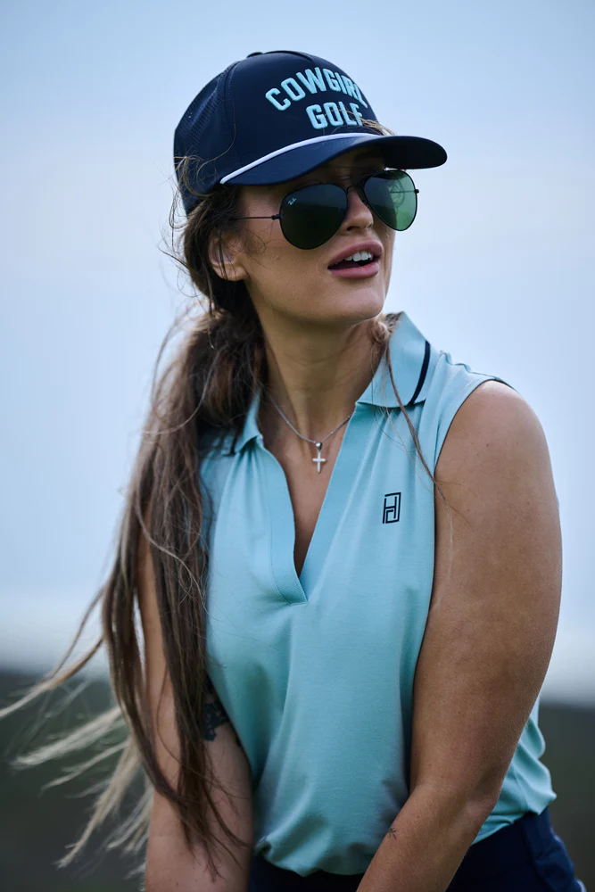 "Alice" Sleeveless Polo Light Blue - Image 3