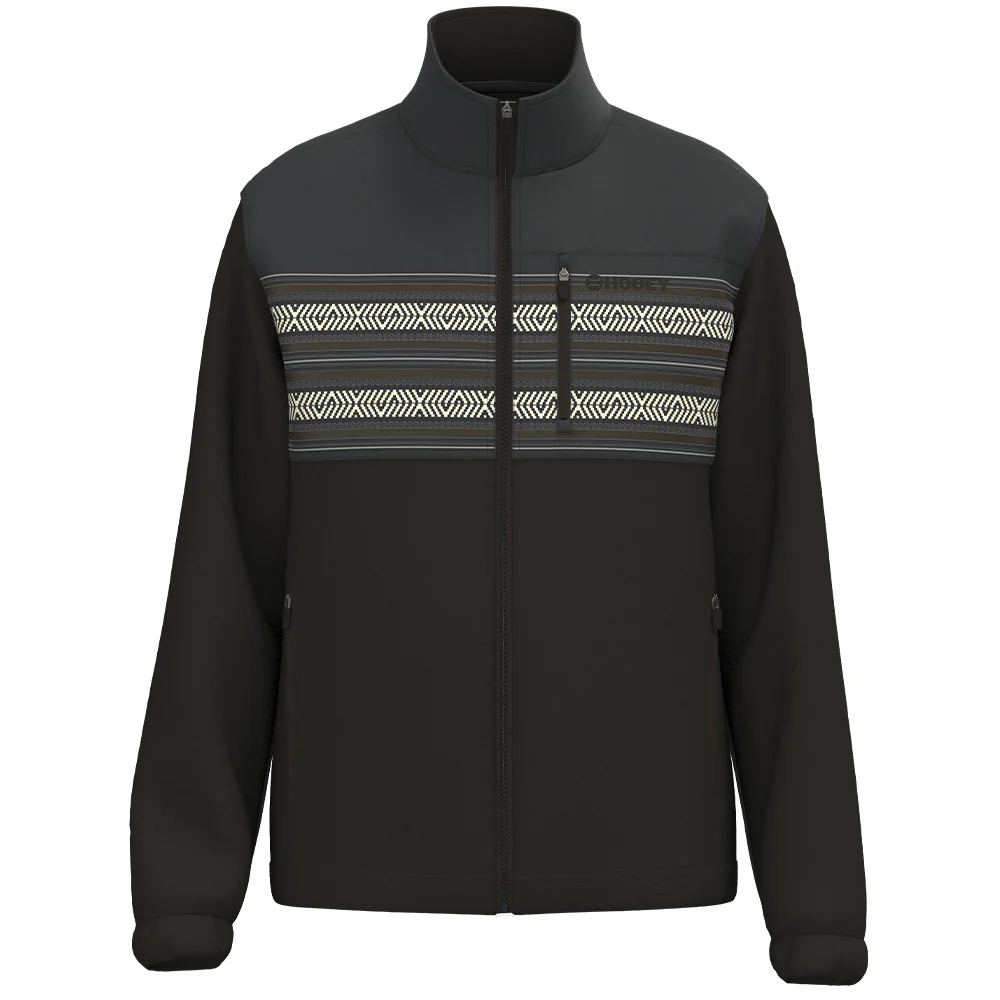 "Arapahoe" Tech Fleece Jacket Grey w/ Stipe Pattern