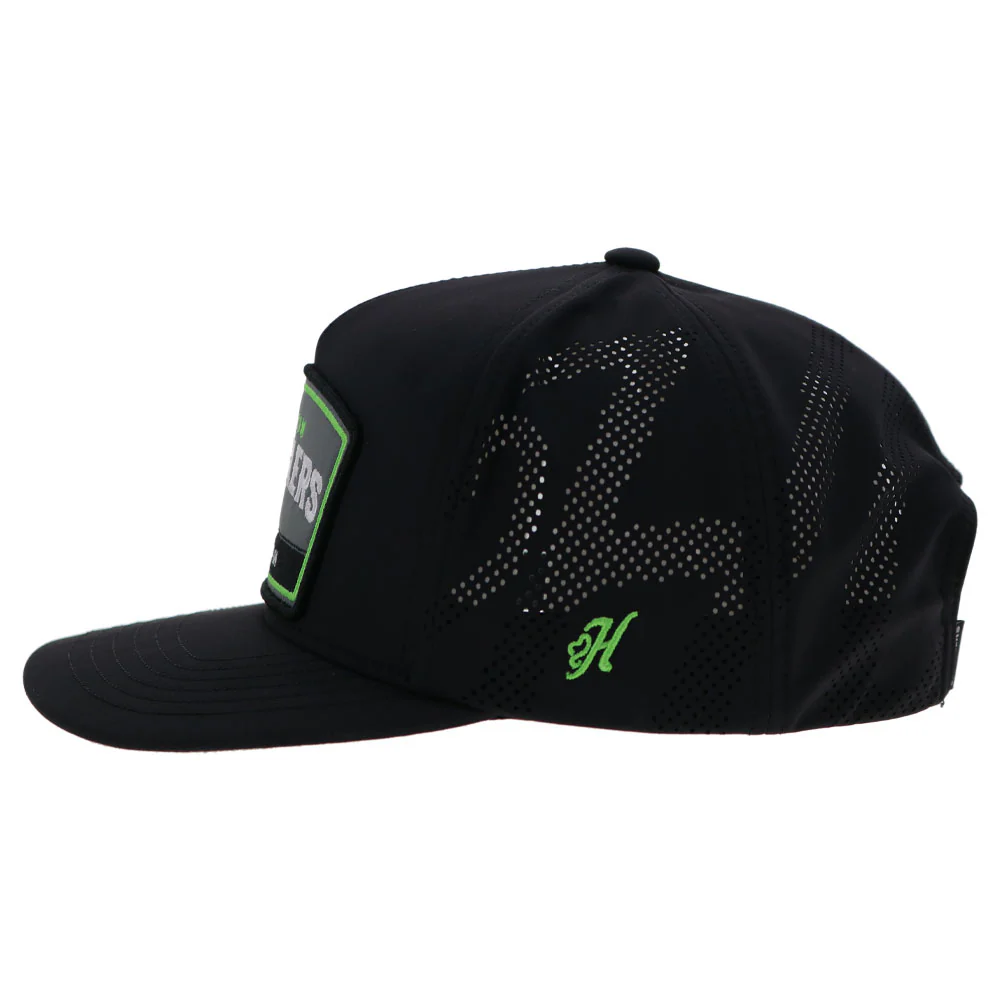 "Austin Gamblers" Black Hat w/ Grey / White / Neon Green Patch - Image 4