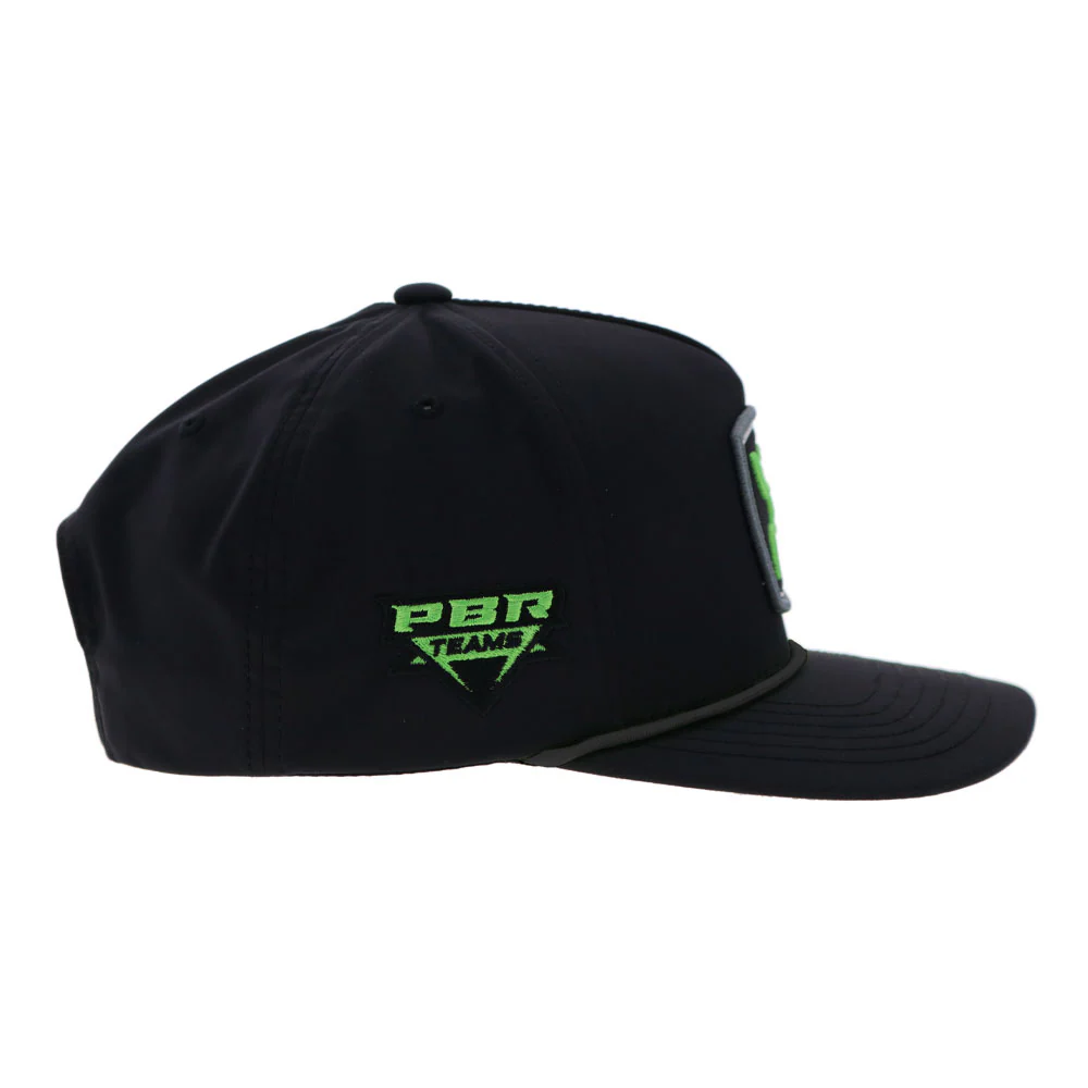 "Austin Gamblers" Black Hat w/White /Neon Green Hooey Logo - Image 3
