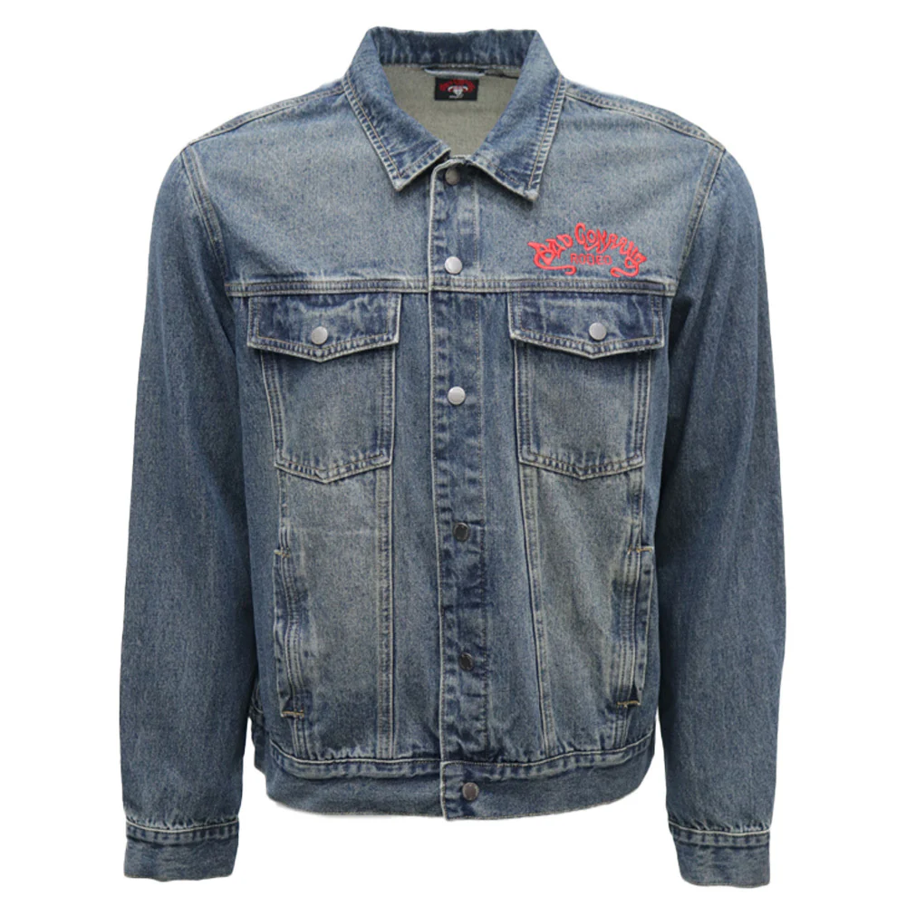 "Bad Company" Denim Jacket w/Red Logo (Unisex) - Image 2
