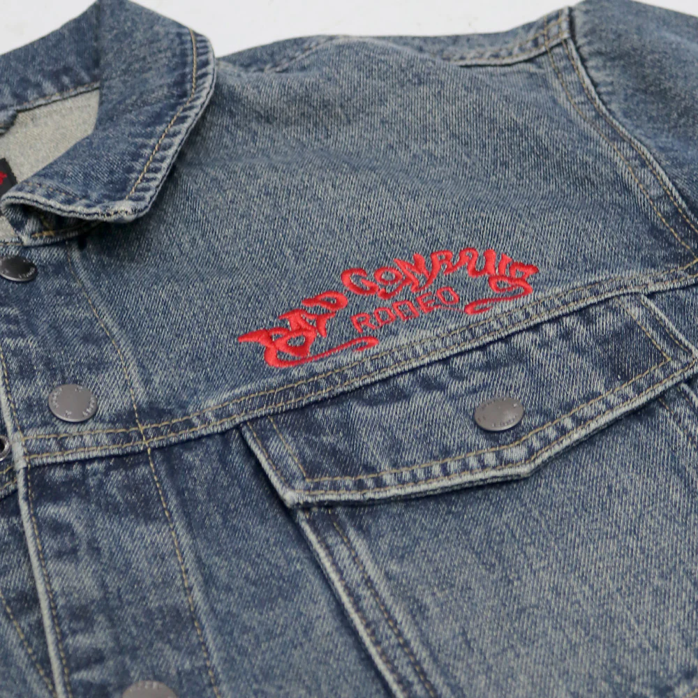 "Bad Company" Denim Jacket w/Red Logo (Unisex) - Image 3