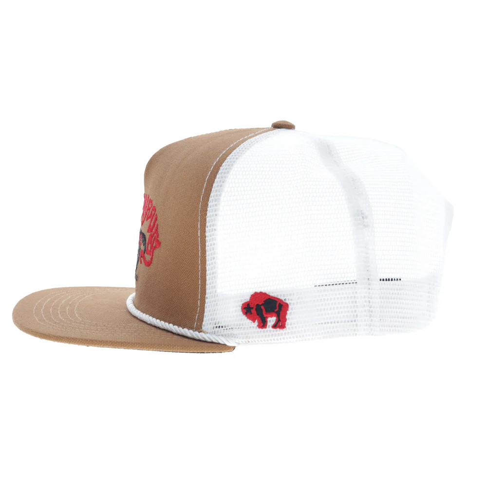 Bad Company Hat Tan & White w/Black & Red Logo - Image 3