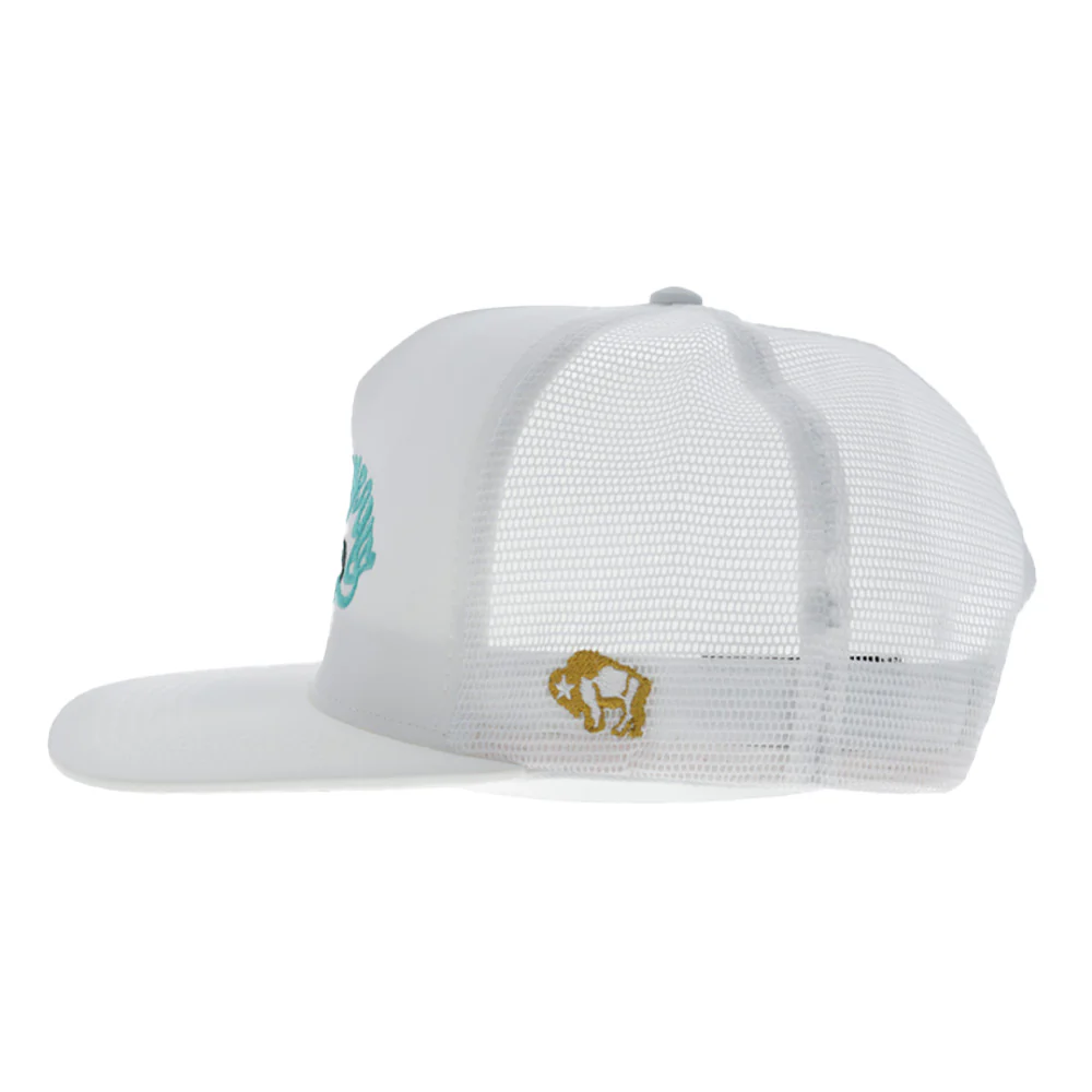 Bad Company Hat White w/Blue & Black Logo - Image 5