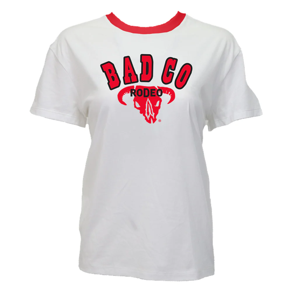 Bad Company Ladies T-shirt White w/Red & Black Logo
