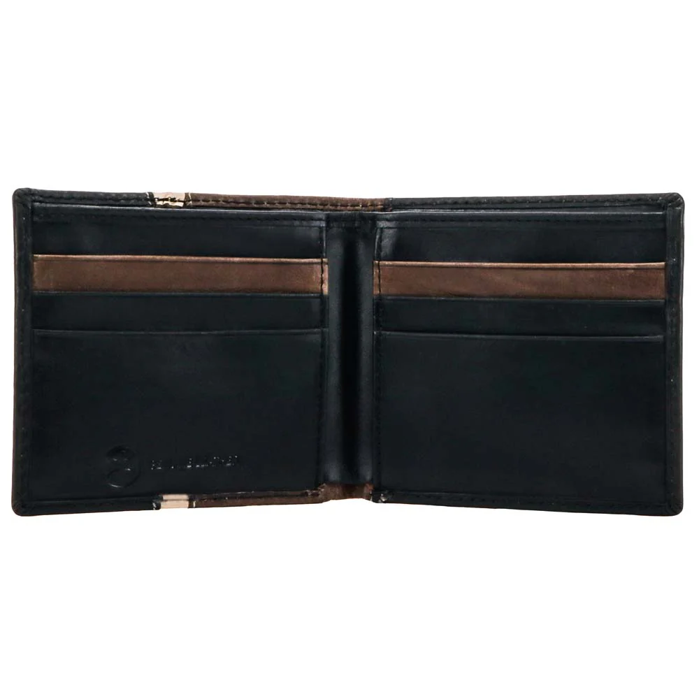 "Tonkawa" Bifold Hooey Wallet Brown/Black w/Ivory Aztec - Image 3