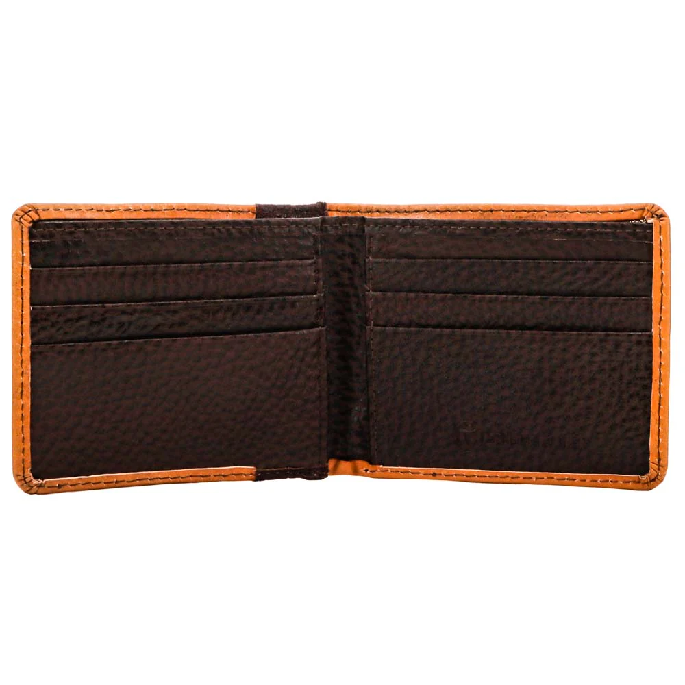 "Top Notch" Bifold Hooey Wallet Tan/ Brown w/Ivory Leather - Image 3