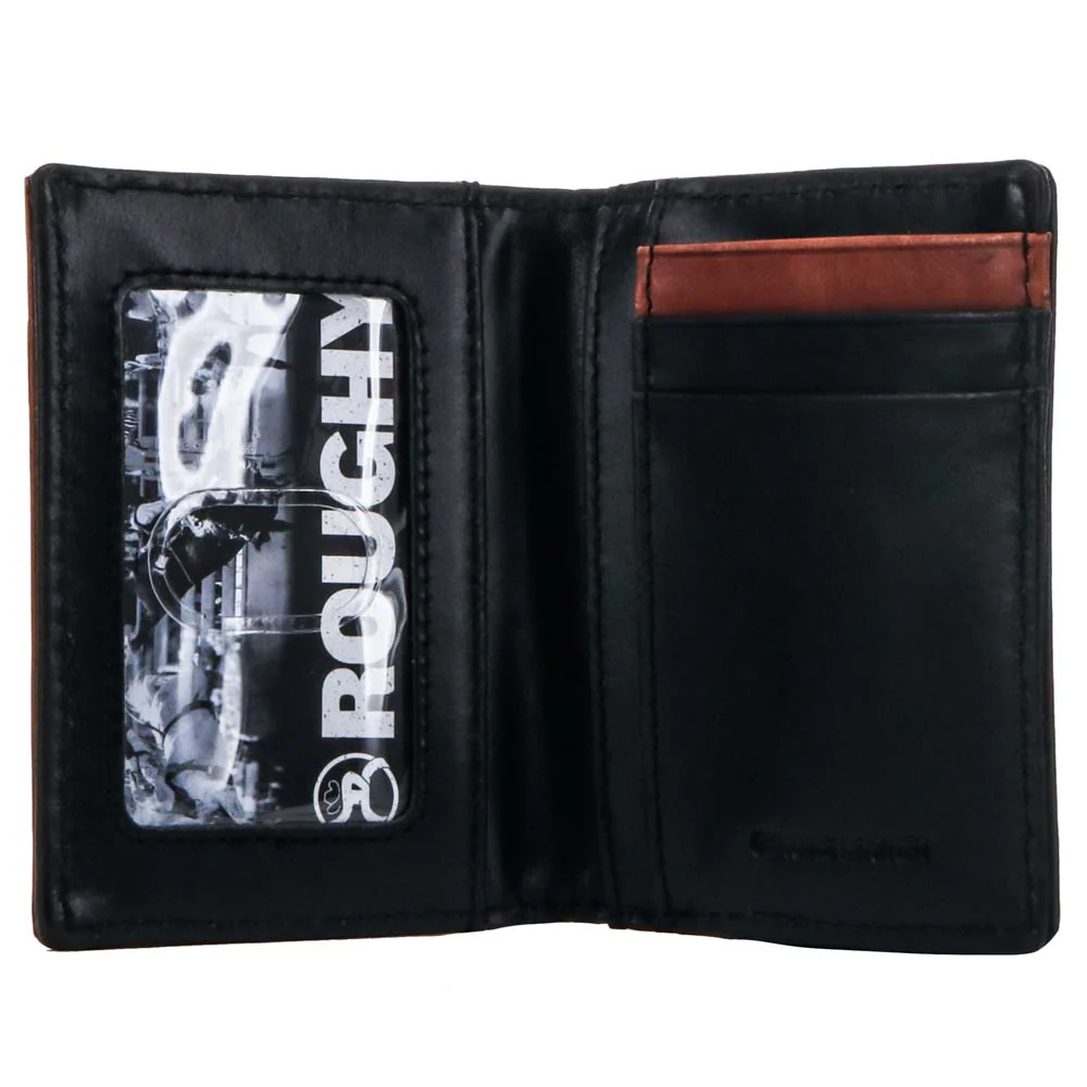 "Neon Moon" Roughy Bifold Money Clip Black/Brown w/Turquoise Aztec - Image 3