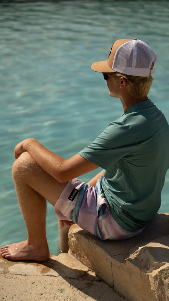 "Bigwake" Purple/Teal/Cream Serape Boardshort w/Liner - Image 3