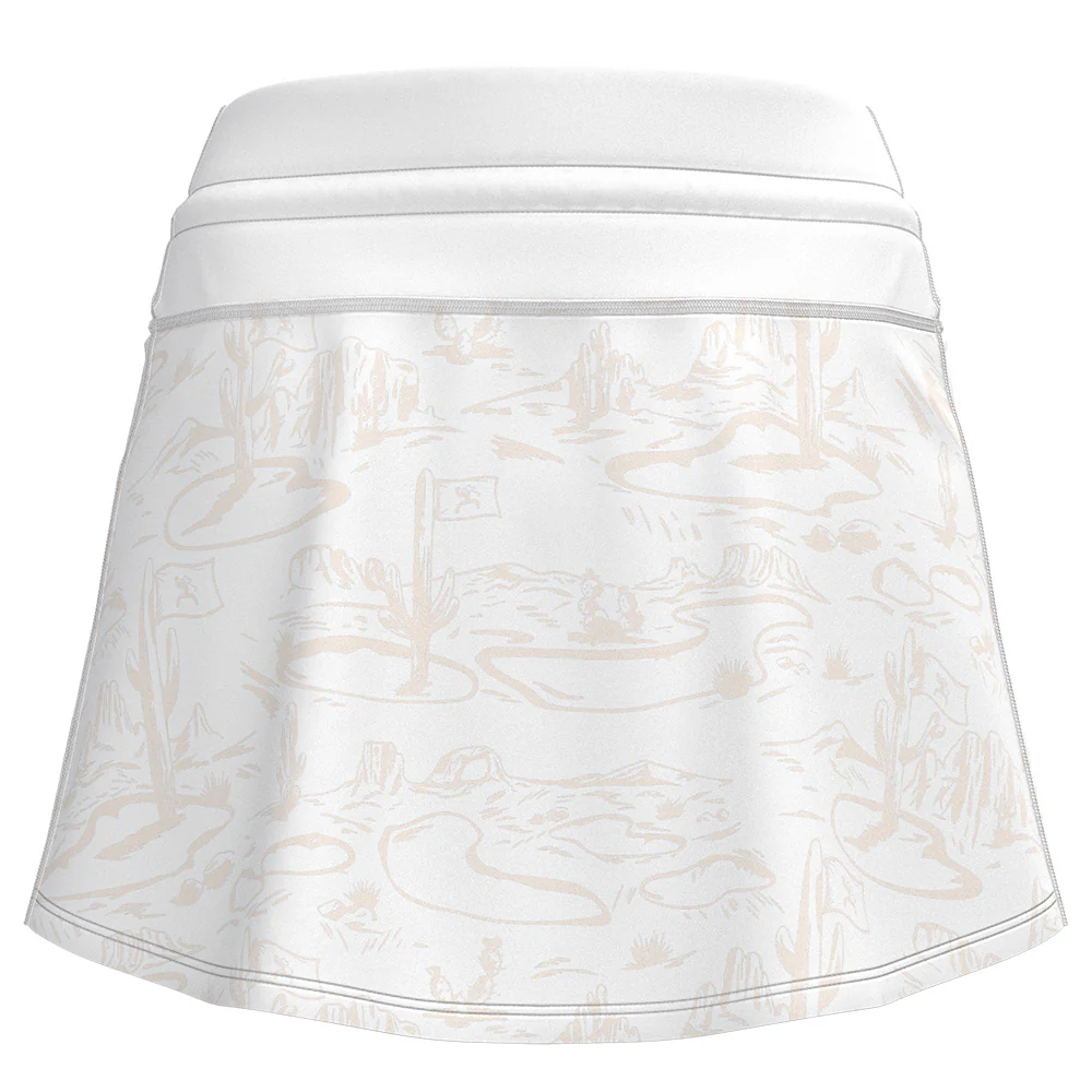 "Blondie" Golf Skort White/Cream w/Tan Desert Pattern - Image 2