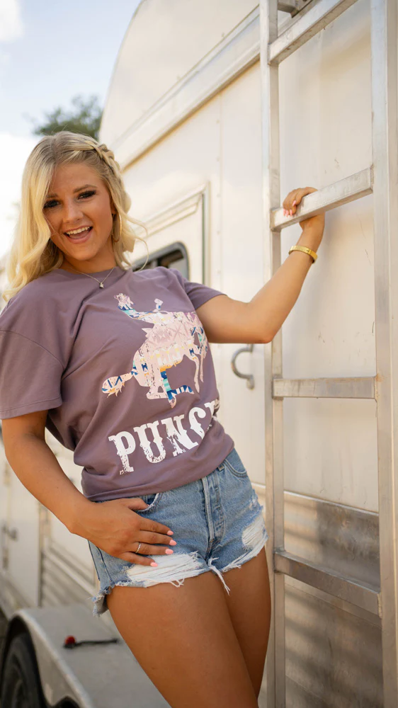 "Bronc" Purple w/Aztec T-shirt - Image 2