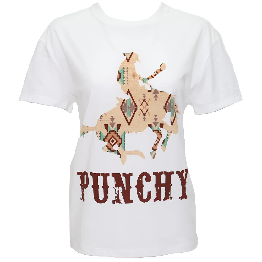 "Bronc" White w/Aztec Logo T-shirt