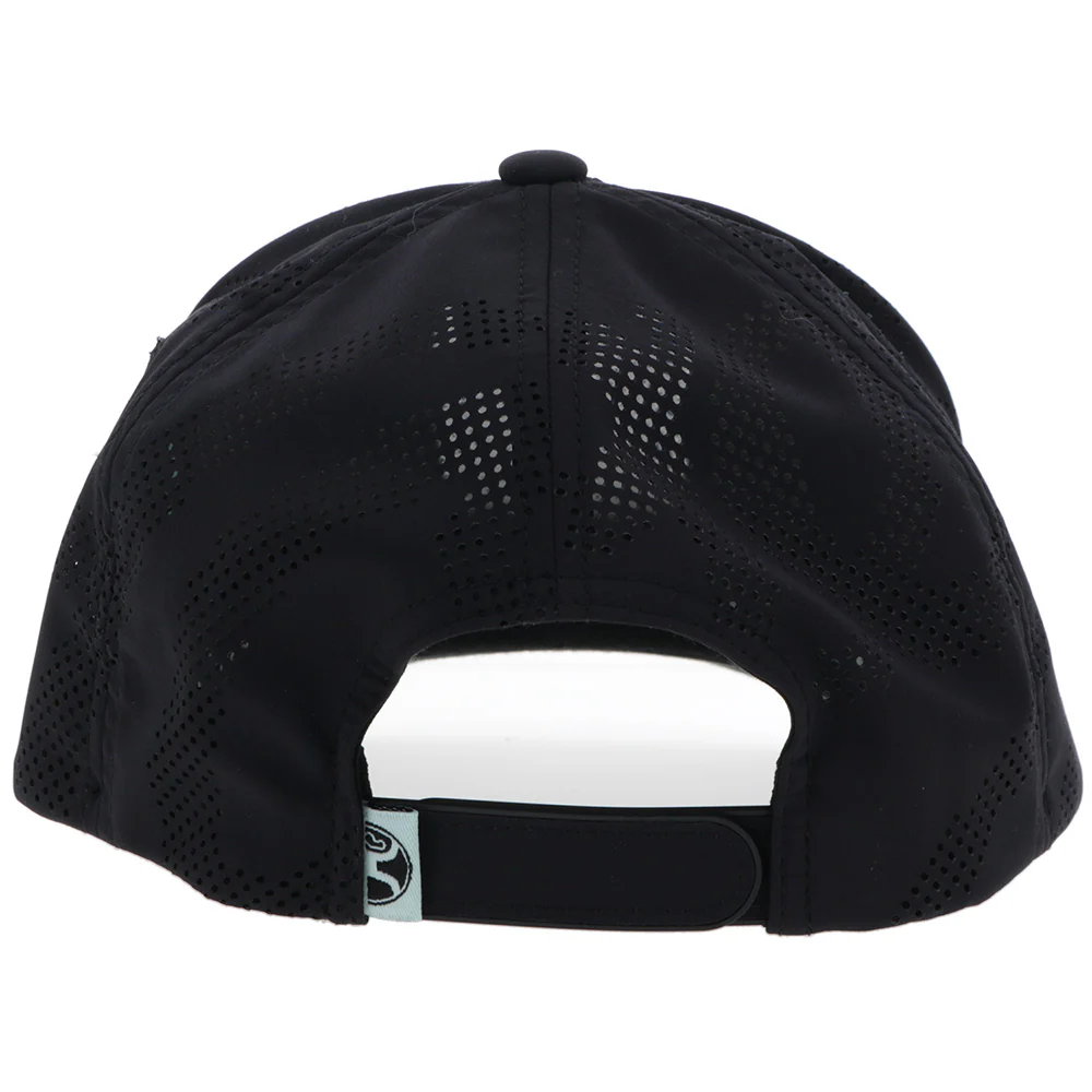 "Bronx" Hooey Hat Black w/Black/White/Teal Patch - Image 2