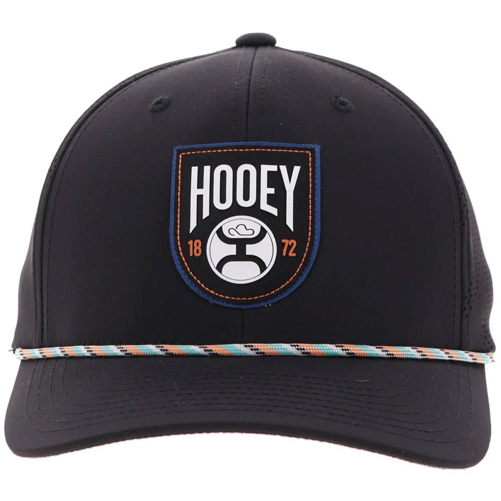 "Bronx" Hooey Hat Black w/Black/White/Teal Patch - Image 4