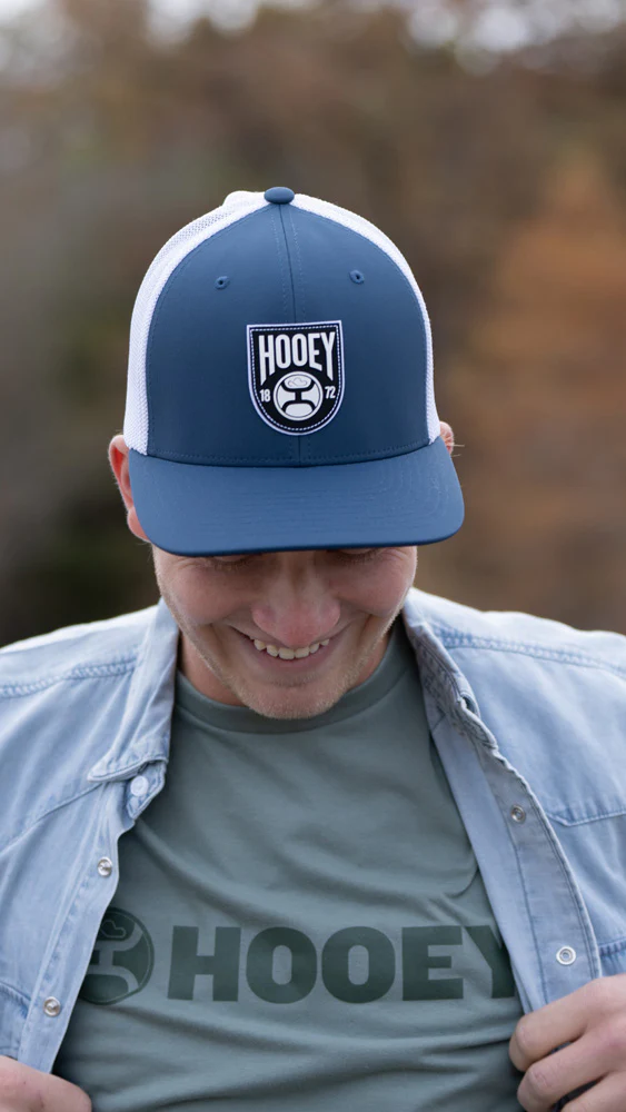 "Bronx" Hooey Hat Blue/White w/Black & White Patch - Image 3