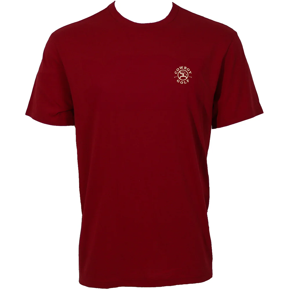"Buckin' Round" Red Cowboy Golf T-shirt - Image 2