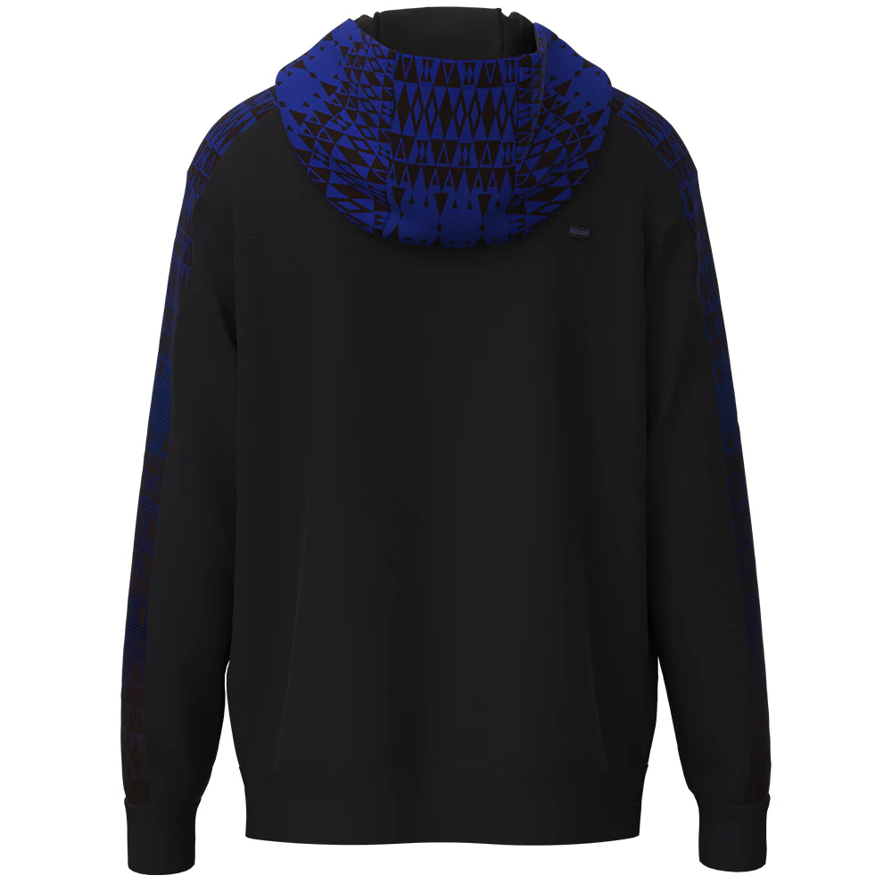 "Canyon" Black w/Blue Pattern Roughy Hoody - Image 2