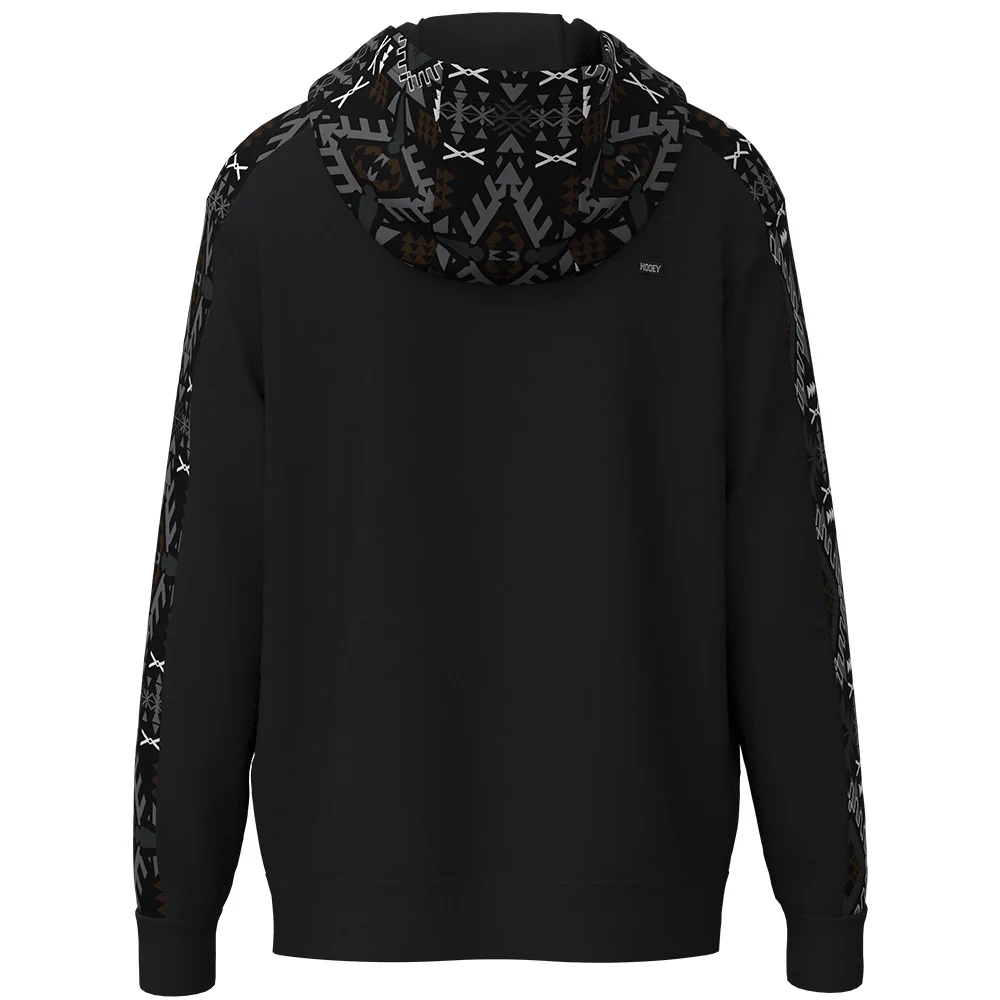 "Canyon" Black w/ Grey & Brown Aztec Hoody - Image 2