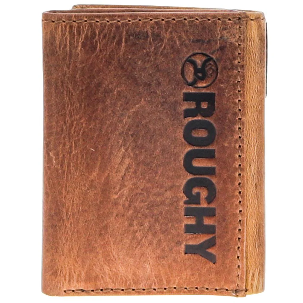 "Canyon" Trifold Roughy Wallet Distressed Tan/Brown Leather - Image 3