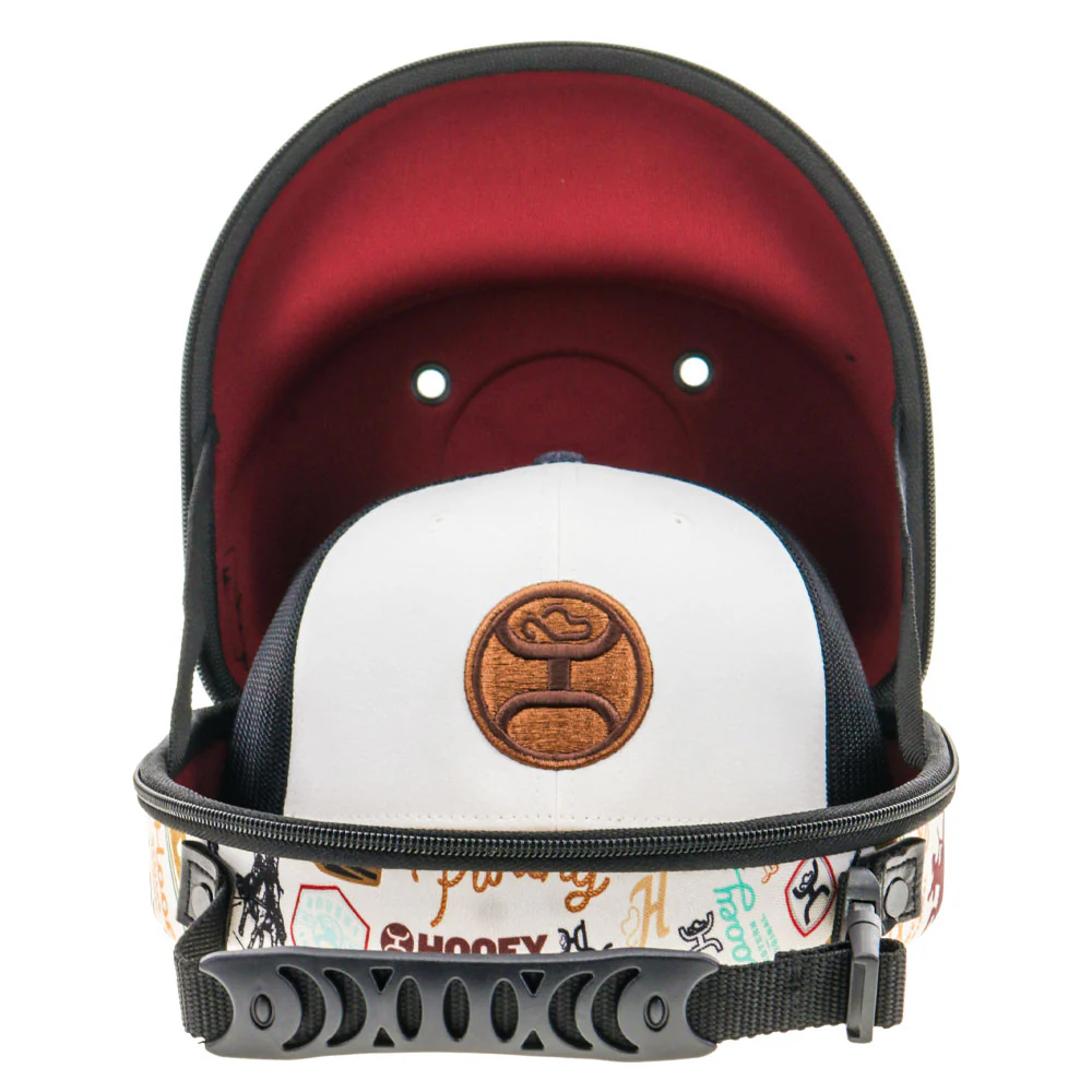 Cap Carrier -Cream w/Black & Burgundy Rodeo Print