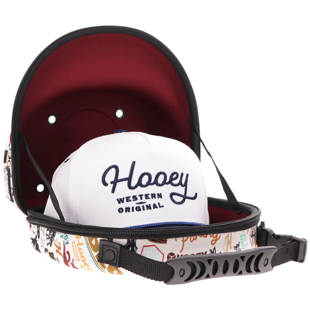 Cap Carrier -Cream w/Black & Burgundy Rodeo Print - Image 3