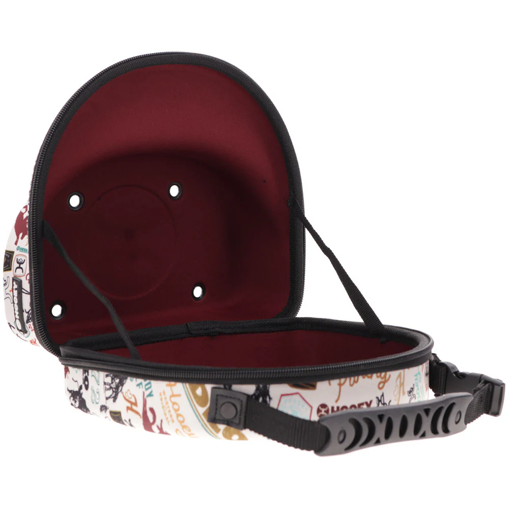 Cap Carrier -Cream w/Black & Burgundy Rodeo Print - Image 4