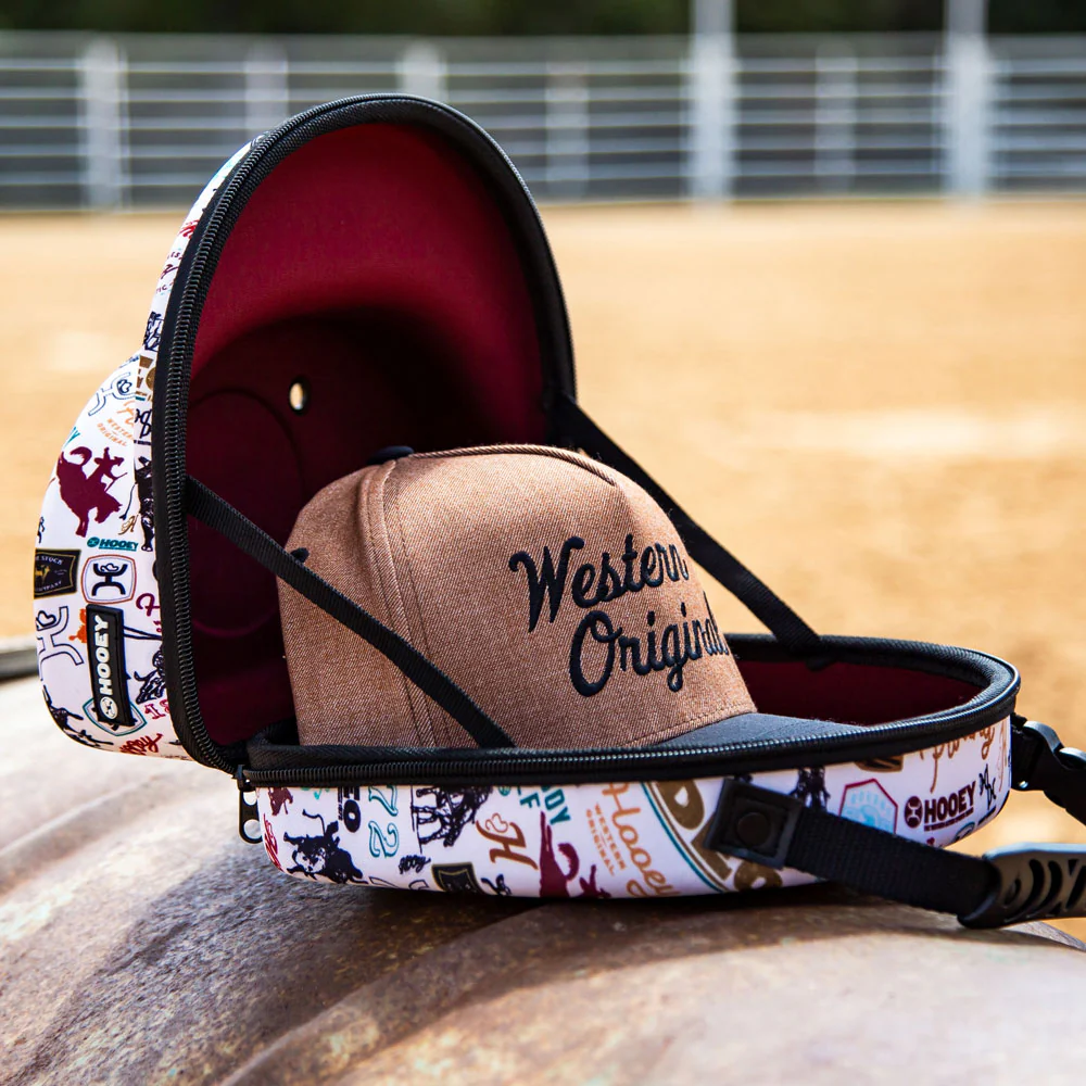 Cap Carrier -Cream w/Black & Burgundy Rodeo Print - Image 6