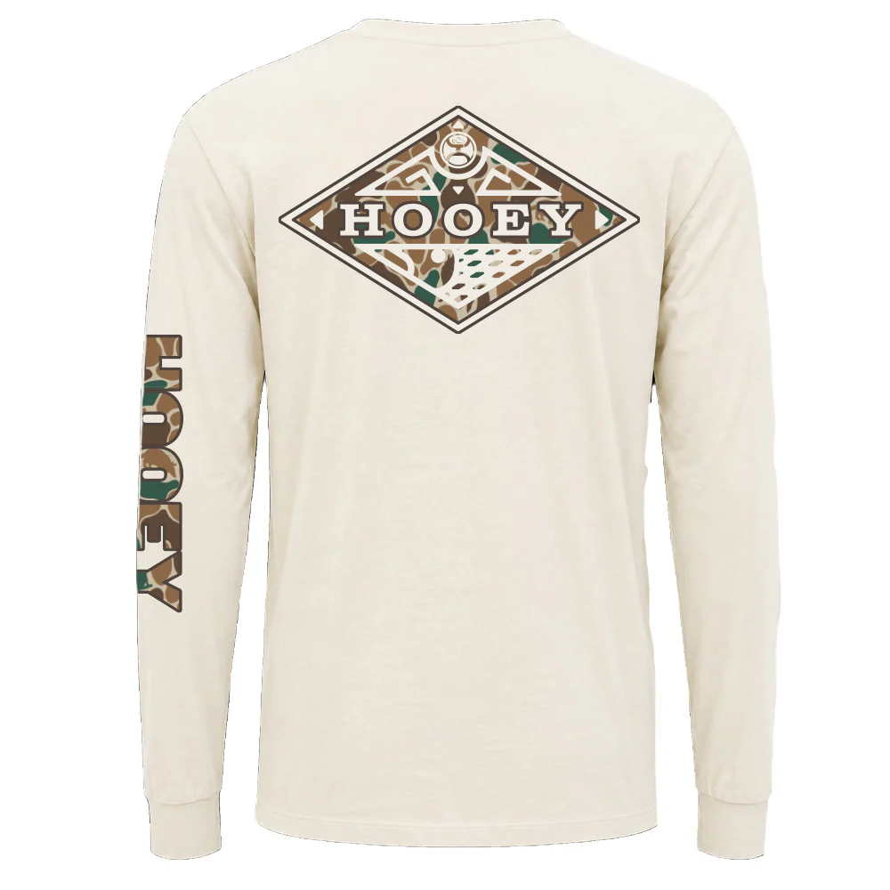 "Captain" Cream/Camo Performance Long Sleeve Shirt
