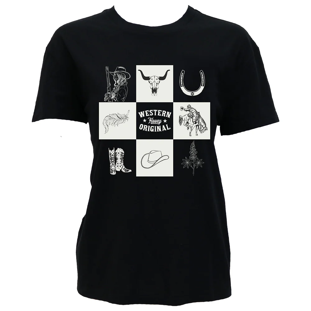 "Cassidy" T-shirt Black w/Square Logo