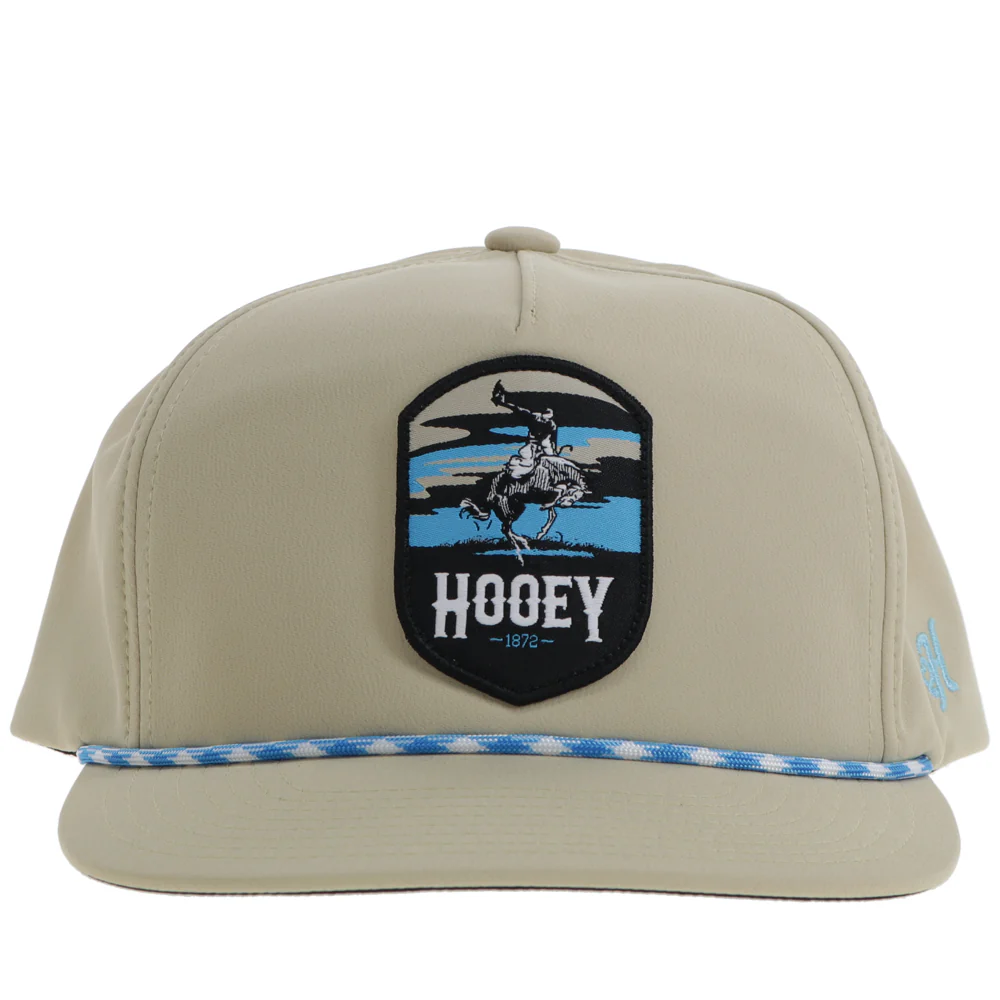 "Cheyenne" Hat Tan w/Blue/Grey/Black Patch - Image 4