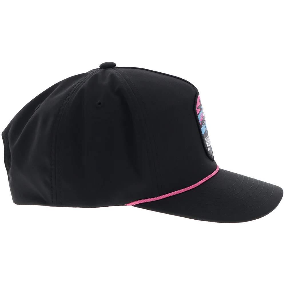 "Cheyenne" Hooey Hat Black w/Pink/Blue/Black Patch - Image 3