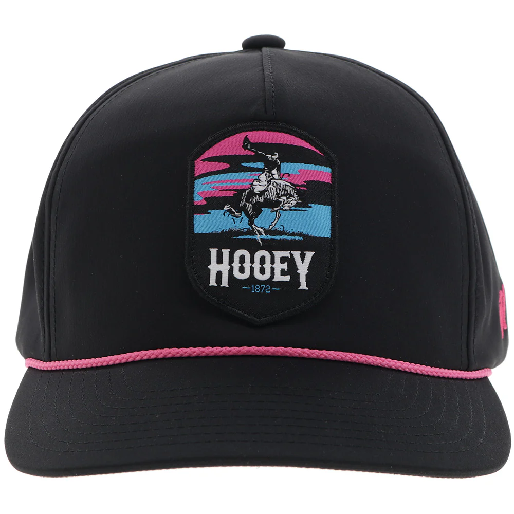 "Cheyenne" Hooey Hat Black w/Pink/Blue/Black Patch - Image 4