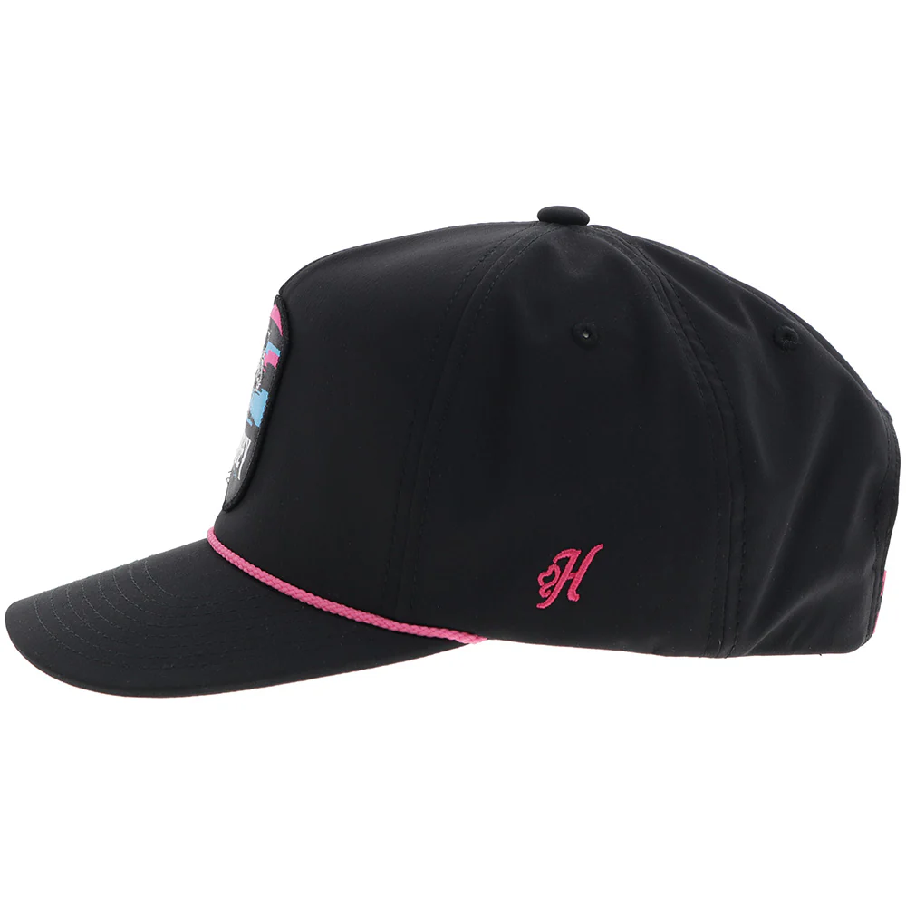 "Cheyenne" Hooey Hat Black w/Pink/Blue/Black Patch - Image 5