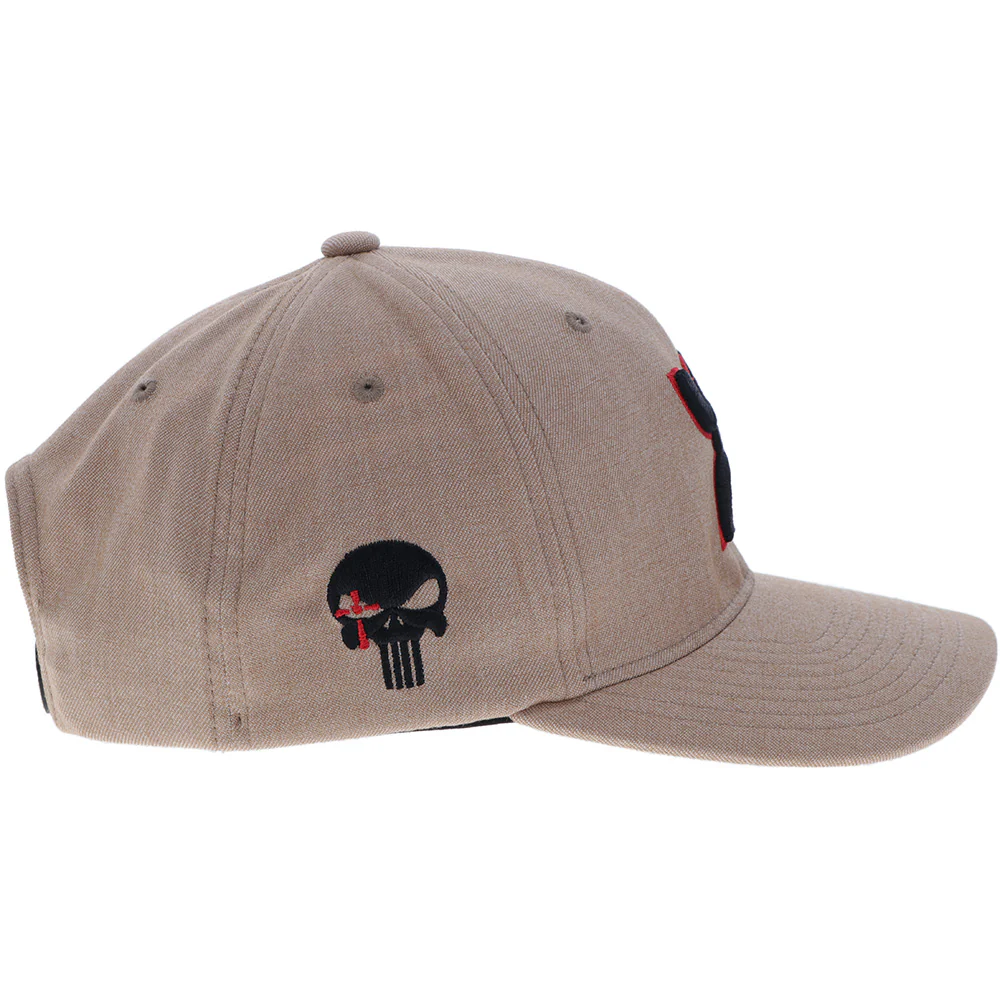 "Chris Kyle" Hat Tan w/Black & Red Hooey Logo - Image 3
