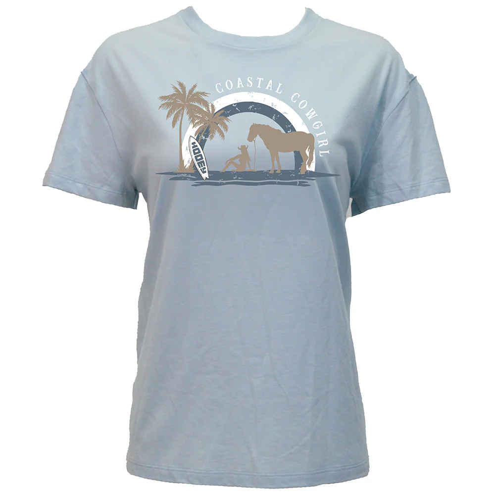 "Coastal Cowgirl" Light Blue w/Coastal Logo T-shirt