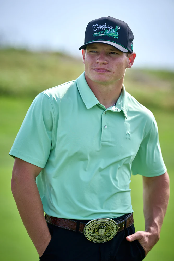 "Hooey Hills" Hat Black w/Golf Course Landscape - Image 3