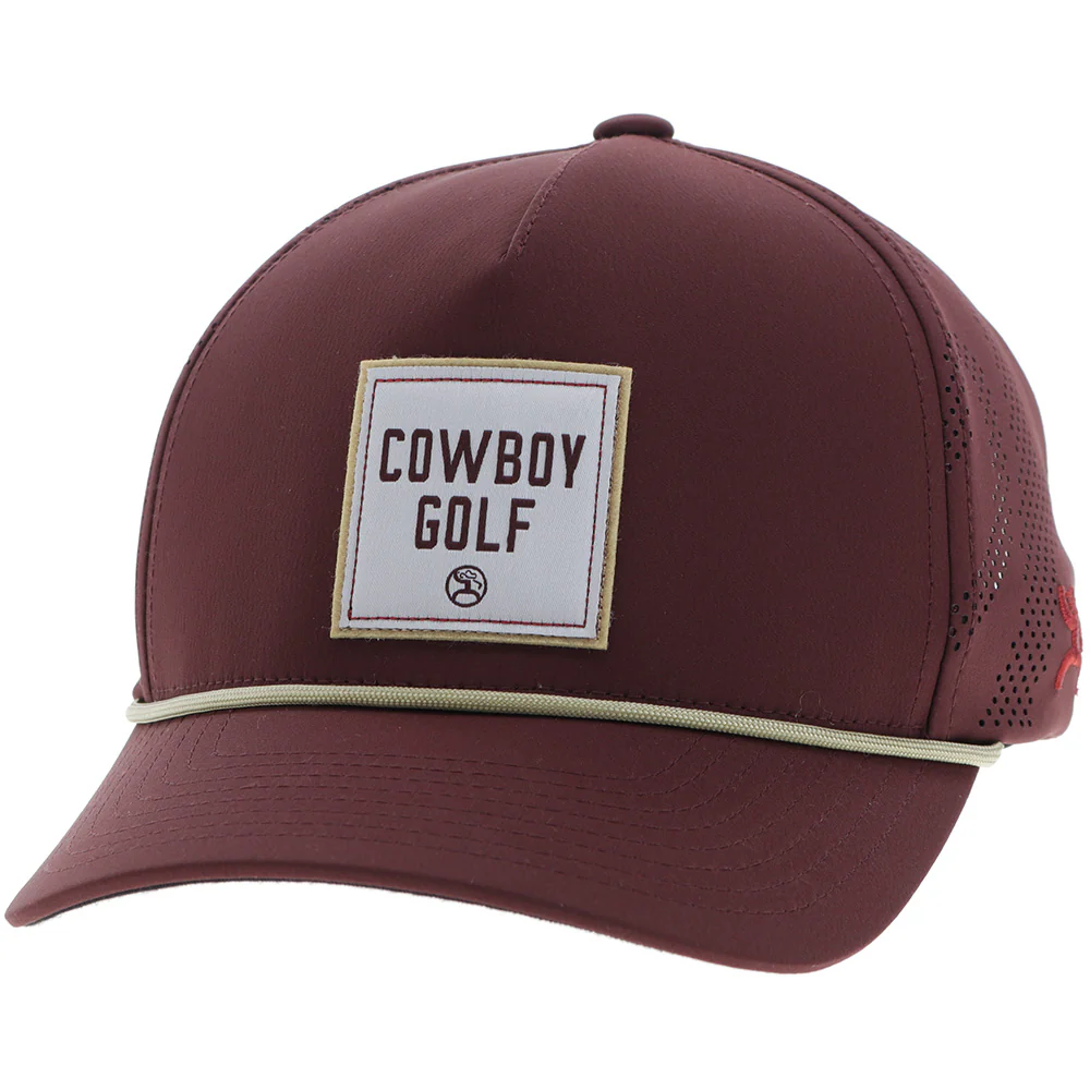 "Backswing" Hat Maroon w/White & Yellow Square Patch