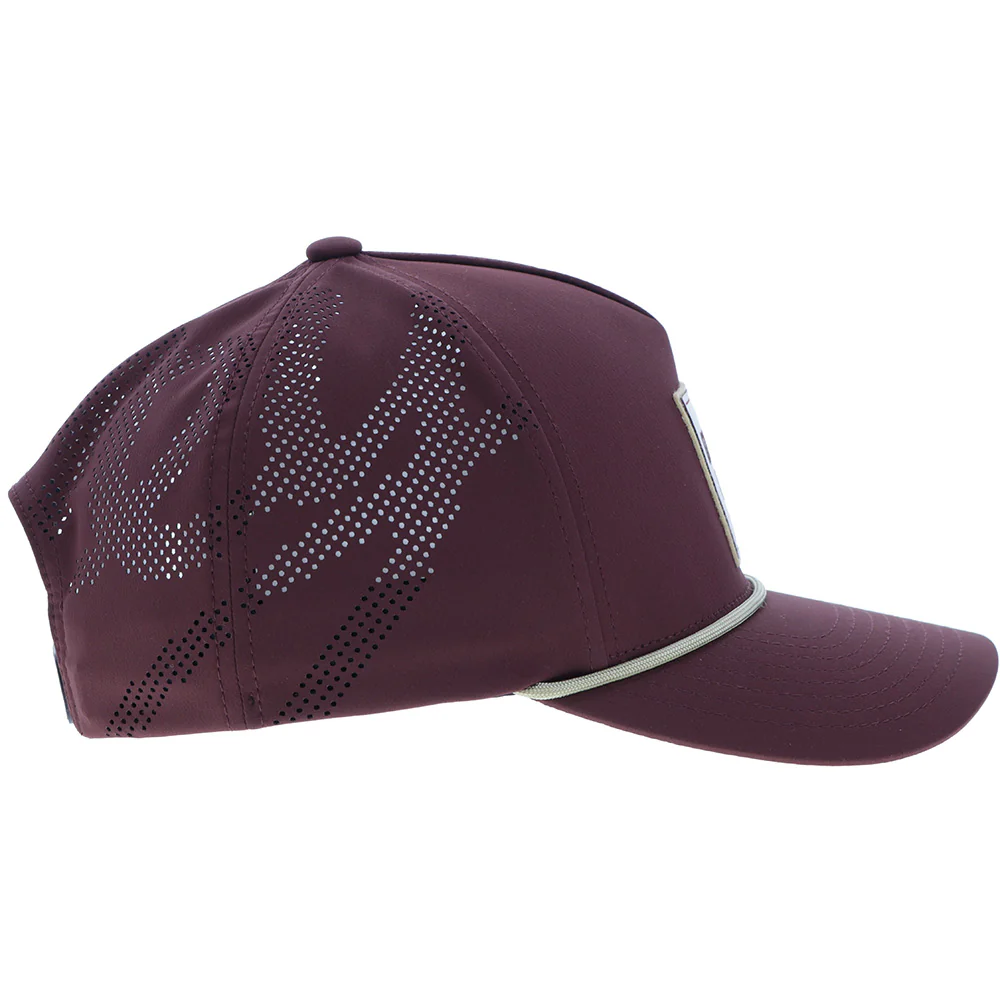 "Backswing" Hat Maroon w/White & Yellow Square Patch - Image 2