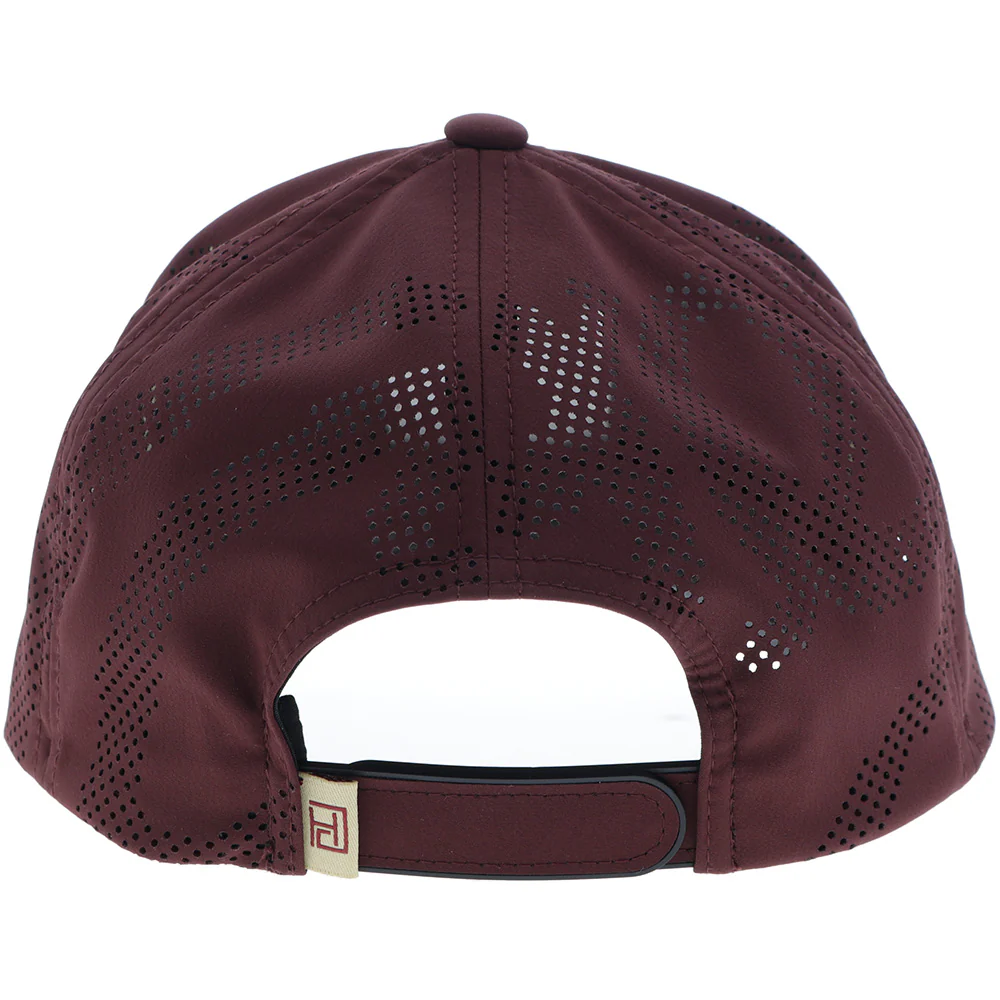 "Backswing" Hat Maroon w/White & Yellow Square Patch - Image 3
