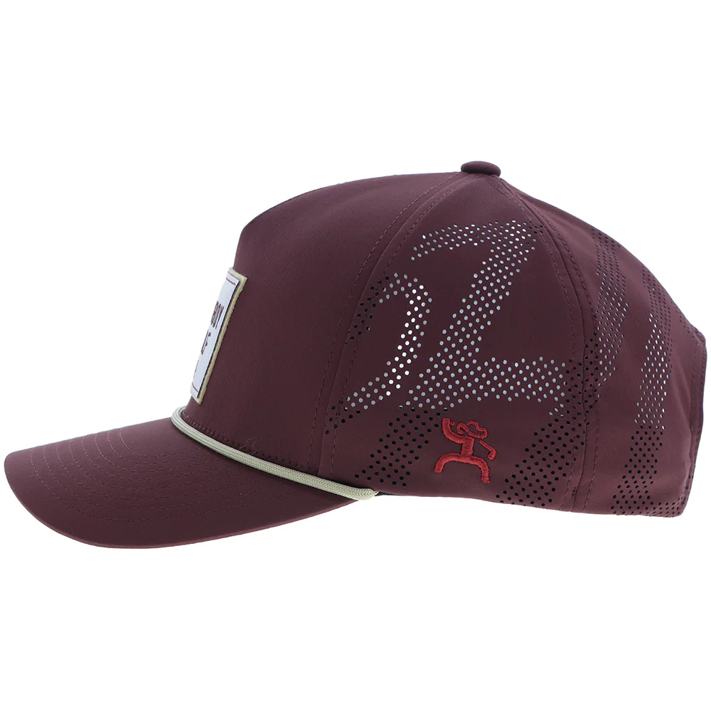 "Backswing" Hat Maroon w/White & Yellow Square Patch - Image 4