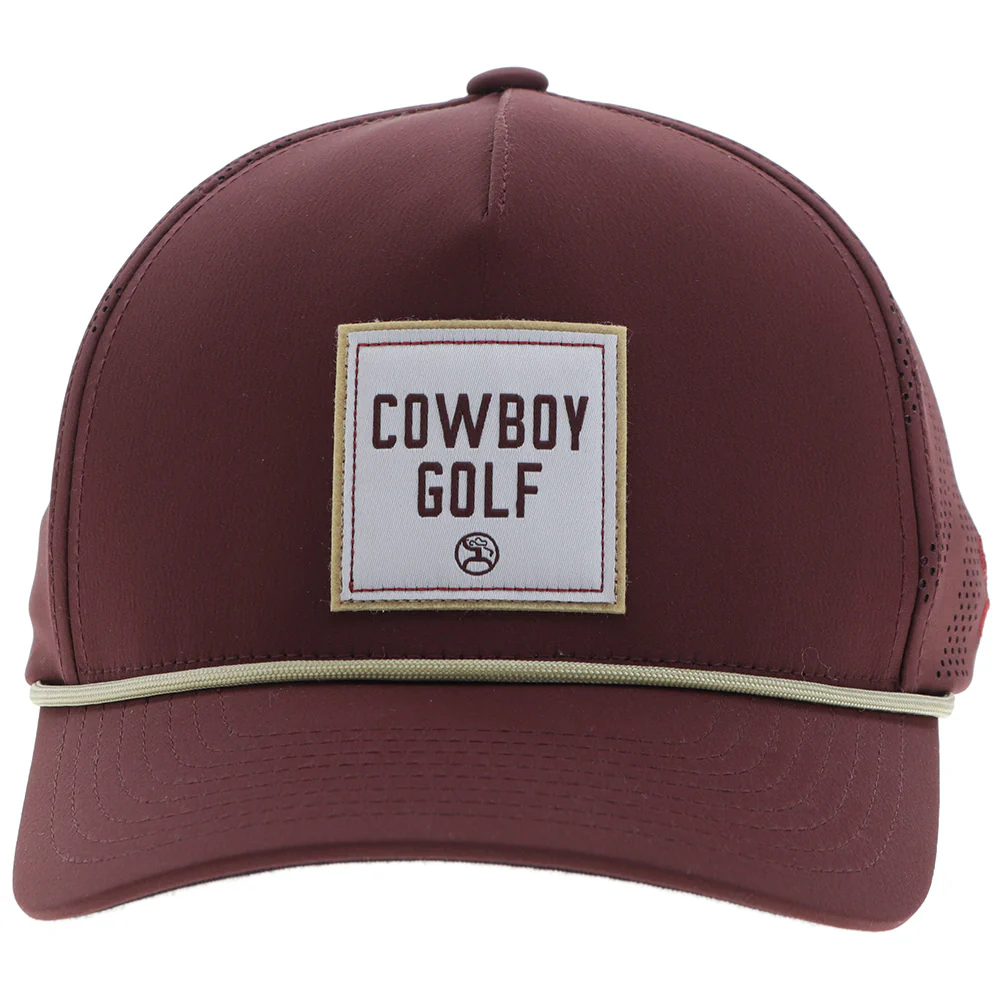 "Backswing" Hat Maroon w/White & Yellow Square Patch - Image 5