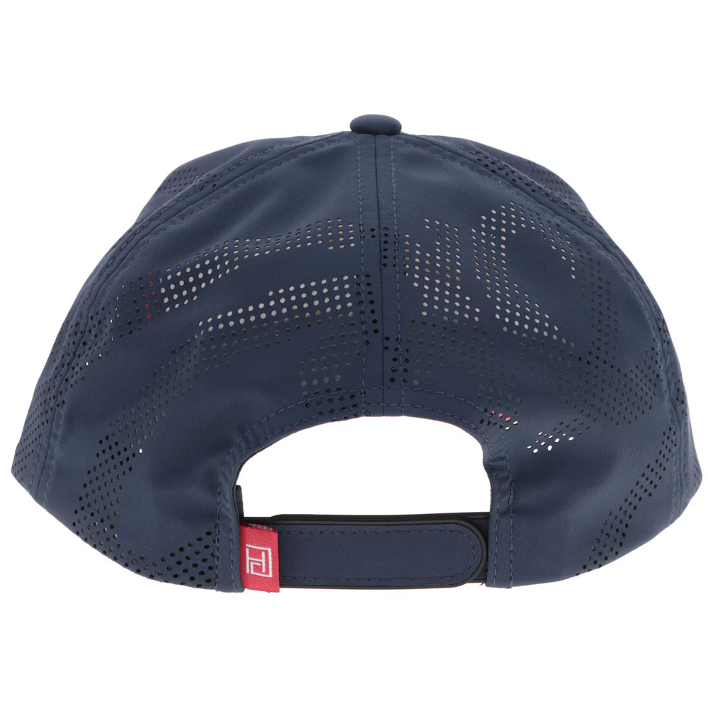 "Cowboy Golf" Hat Navy & Red w/ Gold Stitching - Image 2