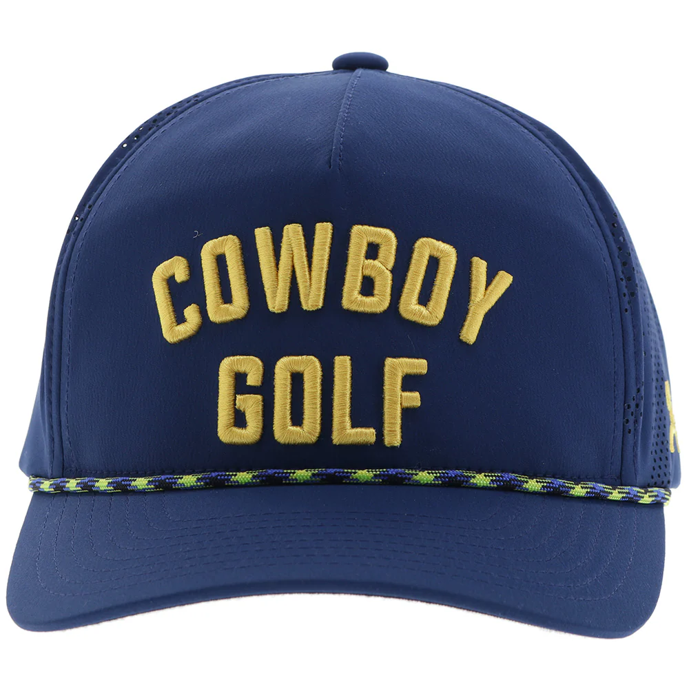 "Cowboy Golf" Hat Navy w/ Yellow Stitching - Image 4