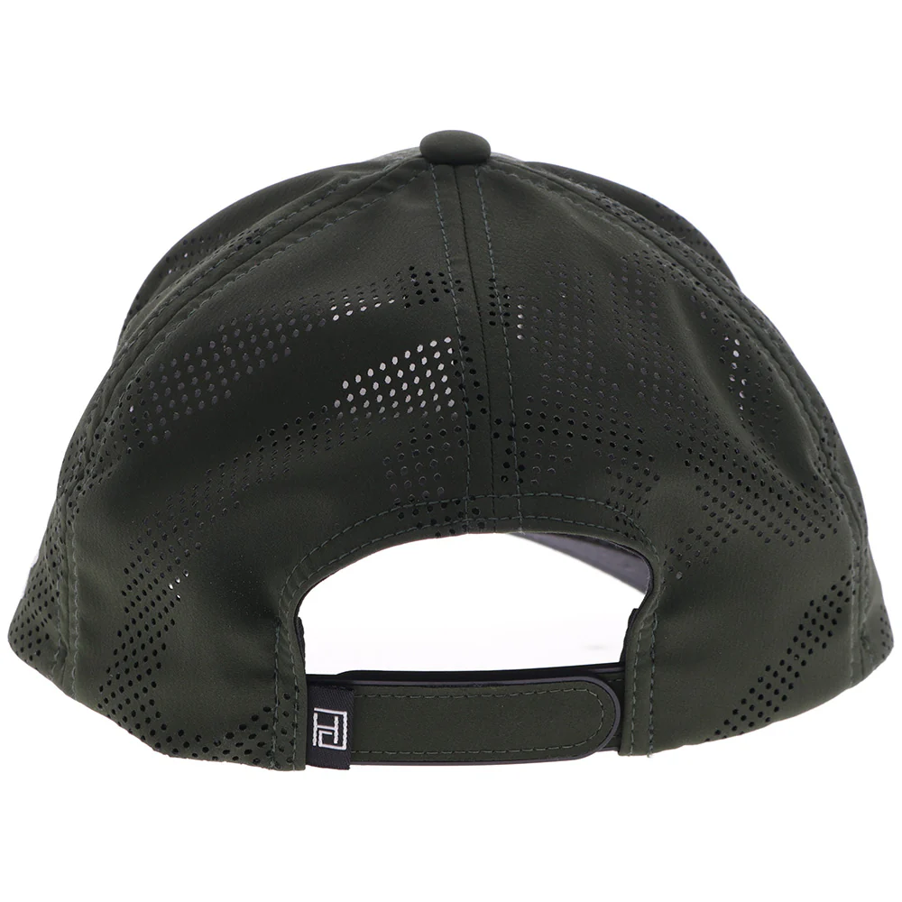 "Backswing" Hat Olive Green w/ Black & White Square Patch - Image 2