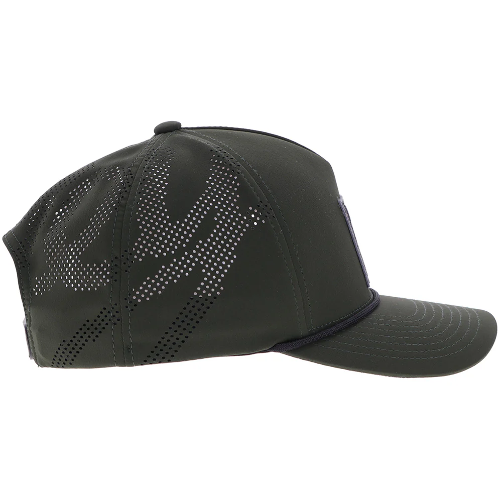 "Backswing" Hat Olive Green w/ Black & White Square Patch - Image 5