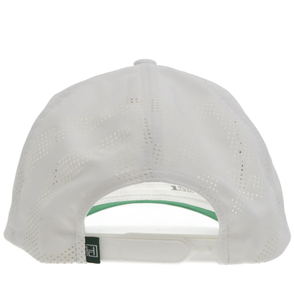 "Draw" Hat White w/Green & White Patch - Image 2