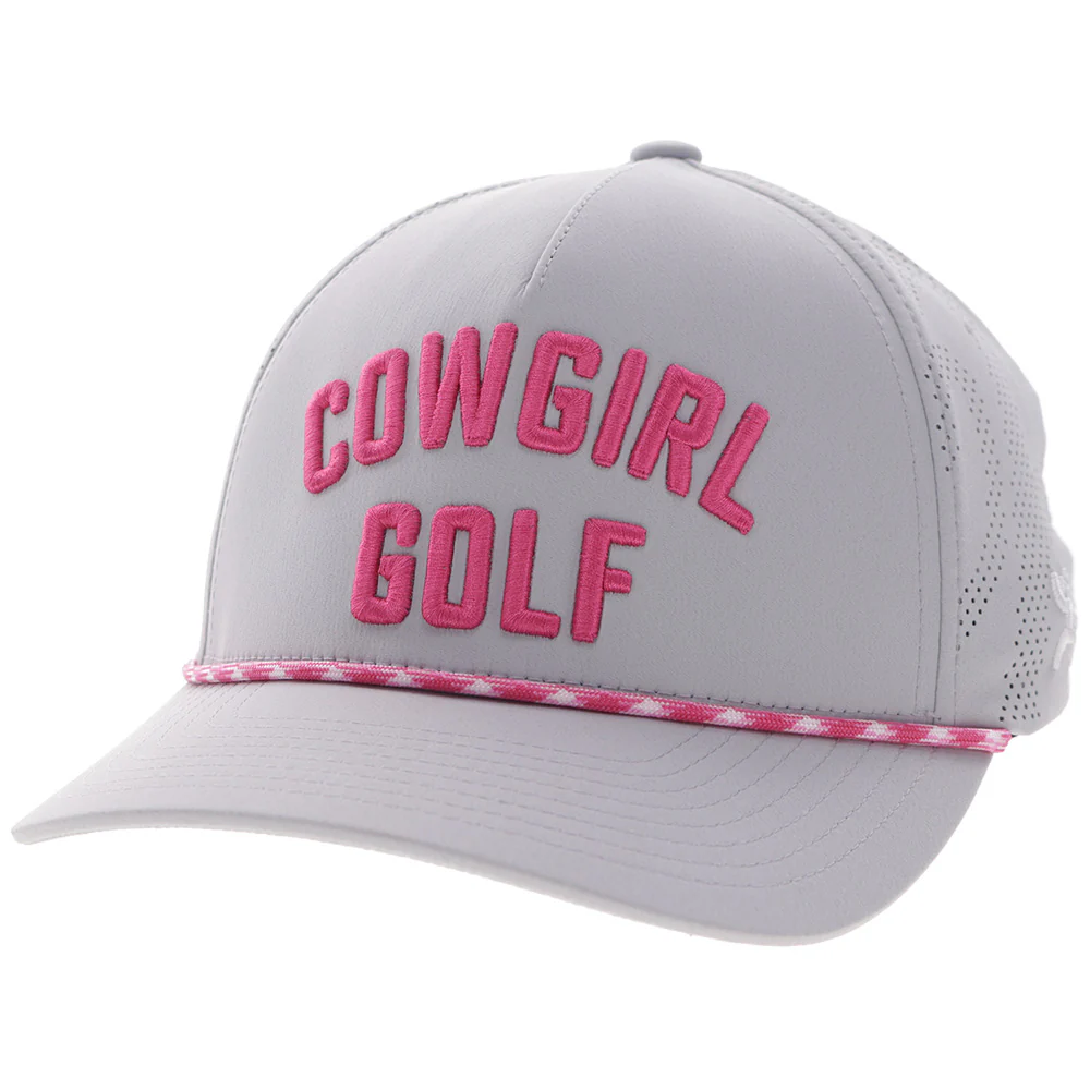 "Cowgirl Golf" Hat Grey w/Pink