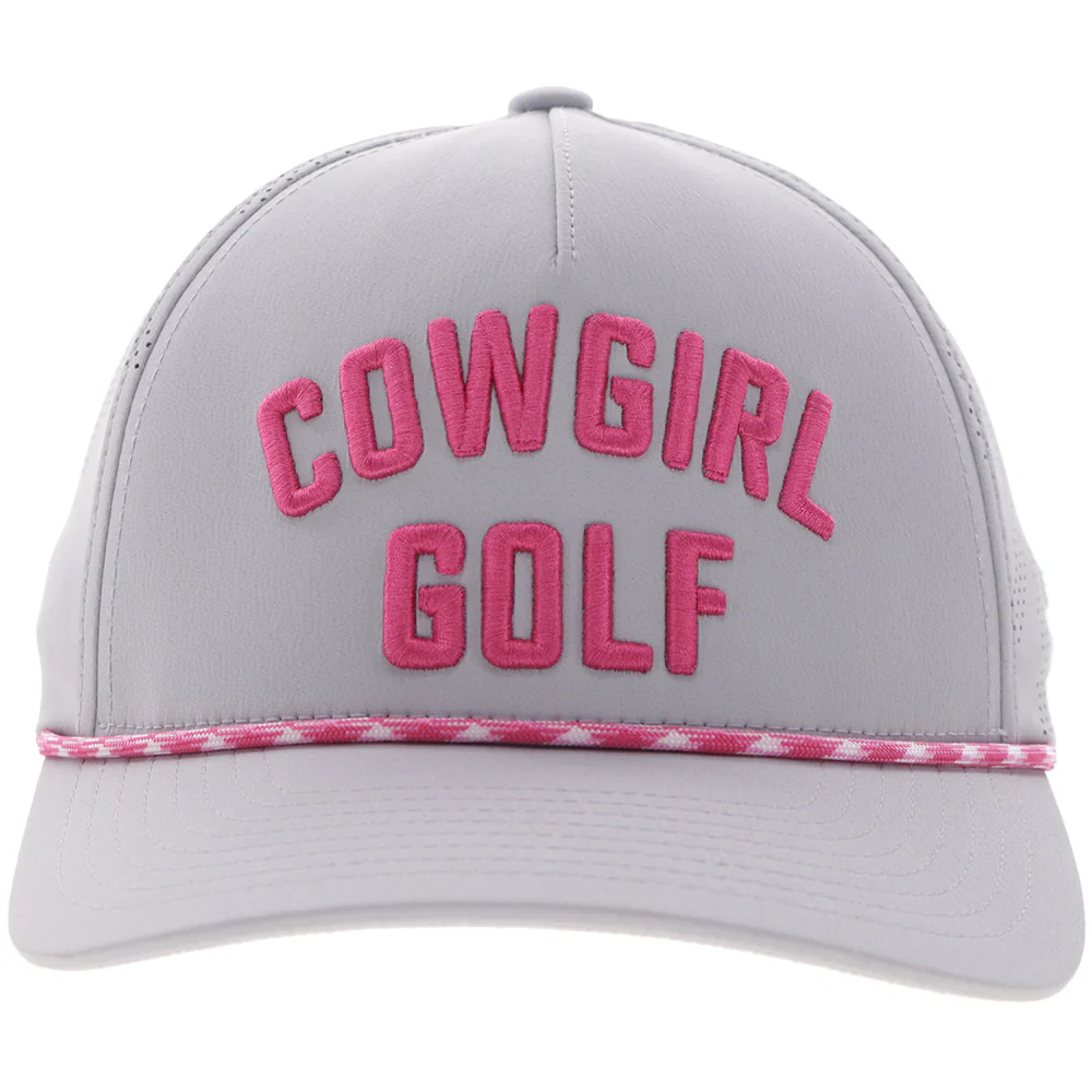 "Cowgirl Golf" Hat Grey w/Pink - Image 4